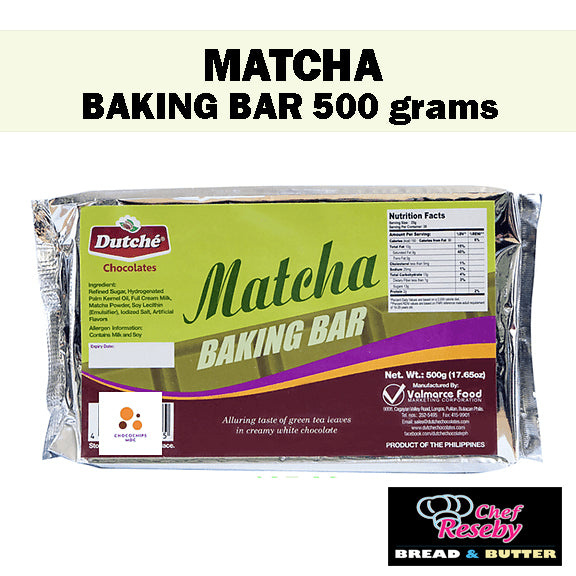 Matcha Baking Chocolate Bar for Cake (500grams)