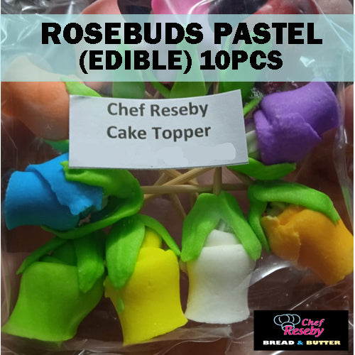 Edible Rosebuds Assorted Color Cake and Donut Topper (10pcs/pack)