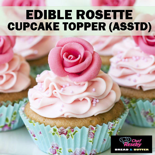 Edible Rosette with Leaves Cupcake , Cake , Donut Topper (10pcs/pack)