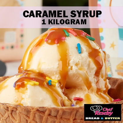Caramel Syrup 1 Kilogram for Coffee, Drinks, Chocolate Fountain and Cakes