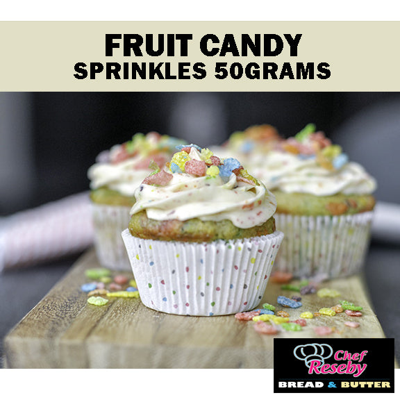 Edible Cupcake Topper Fruit Candy Sprinkles (1 canister 50 grams)