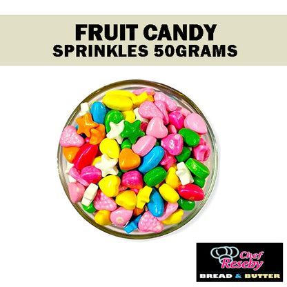 Edible Cupcake Topper Fruit Candy Sprinkles (1 canister 50 grams)