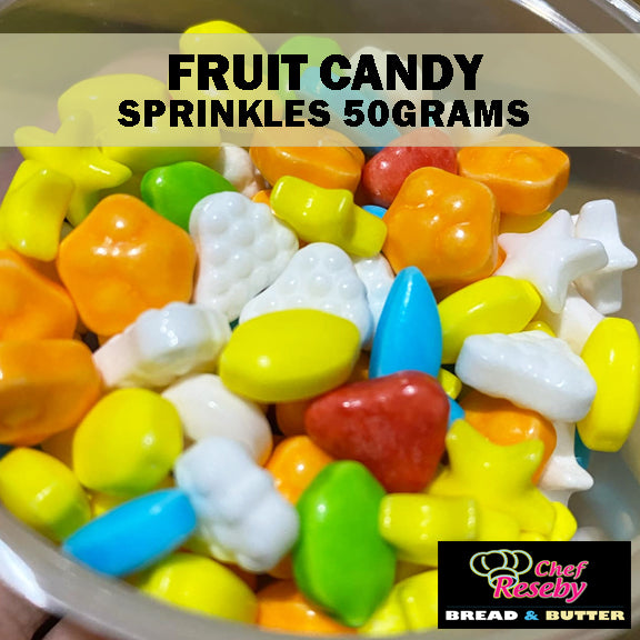 Edible Cupcake Topper Fruit Candy Sprinkles (1 canister 50 grams)