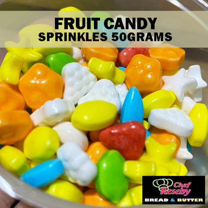 Edible Cupcake Topper Fruit Candy Sprinkles (1 canister 50 grams)