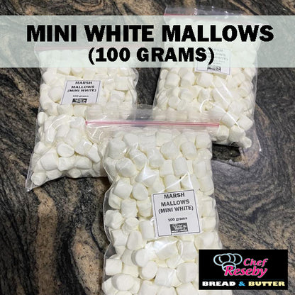 Mini White Marshmallows for Cupcake Toppers Cookie Ice Cream Toppings 100 grams