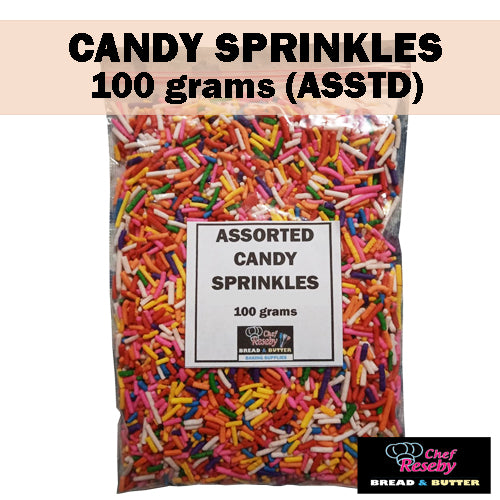 Candy Sprinkles Cupcake 100 Grams (Red Orange Blue Pink Violet Green Rainbow White Yellow)