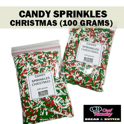 Christmas Candy Sprinkles Cupcake Toppers Cookie Ice Cream Toppings 100 Grams