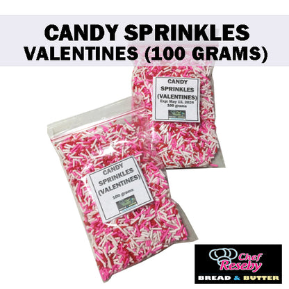 Valentines Candy Sprinkles Cupcake Toppers